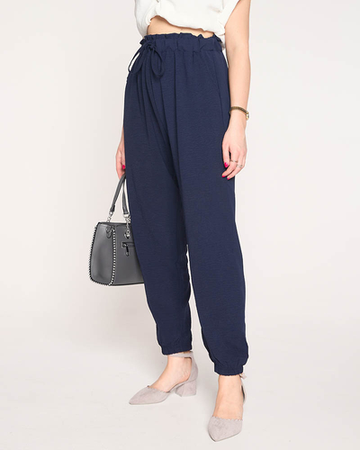 Damen-Stoffhose in marineblauer Farbe PLUS SIZE - Bekleidung