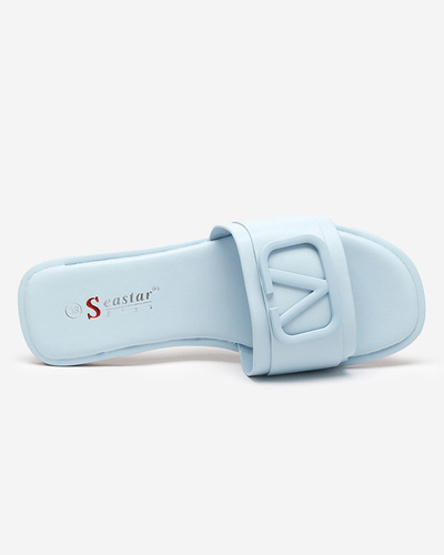 Cartec blaue Damenhausschuhe aus Öko-Leder - Schuhe