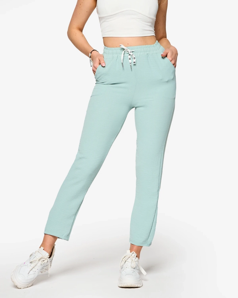 Mint gerade Damenhose aus Stoff - Kleidung