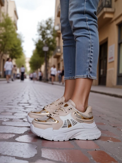Royalfashion Damen Sneaker mit dicker Sohle Ovelba