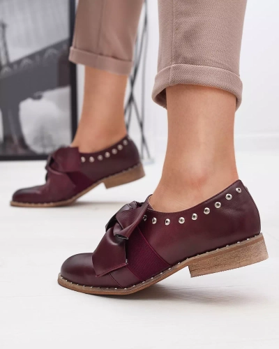 Kastanienbrauner Damenschuh mit Entera-Schleife - Schuhe