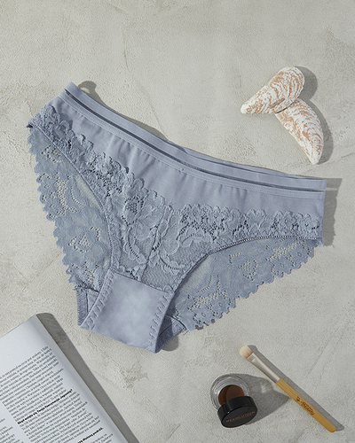 Höschen aus blauer Spitze für Damen - Unterwäsche