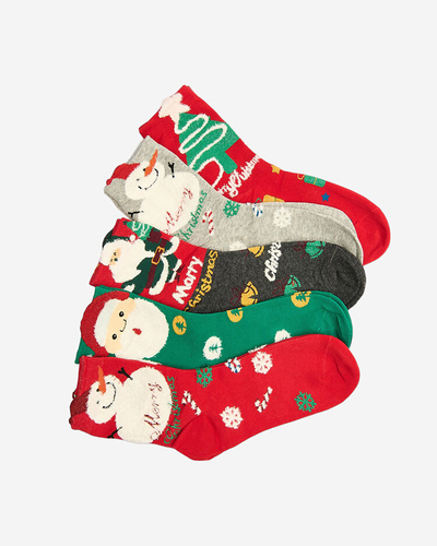 Bunte Damensocken mit Weihnachtsmuster - Unterwäsche