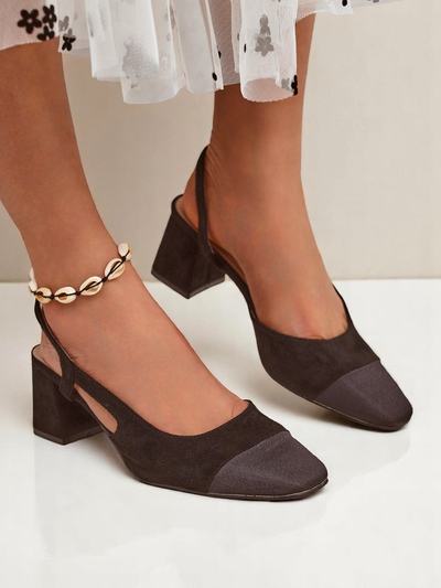 Royalfashion Damen Pumps mit niedrigem Absatz und dekorativer Spitze Eleganzo