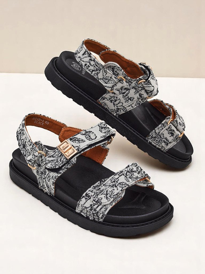 Royalfashion Damensandalen mit Allover-Print