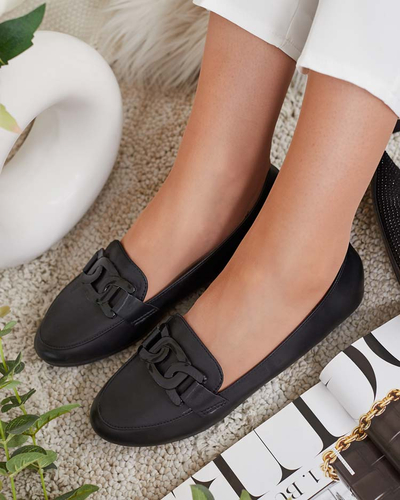 Жіночі мокасини з орнаментом чорного кольору Arbusso- Footwear