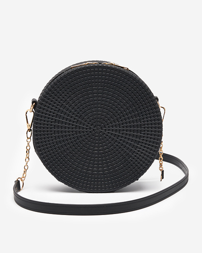 Schwarze Damenhandtasche mit Prägung - Accessoires