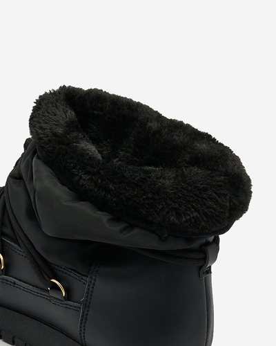 Royalfashion Damen Schlupf-Schneestiefel in schwarzer Farbe Iredas
