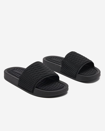 OUTLET Schwarze Damenhausschuhe mit Galite-Prägung - Schuhe