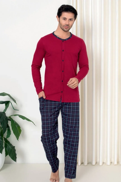 Royalfashion Herren Baumwoll-Pyjamas im Check