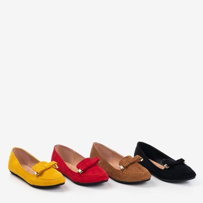 Senf-Slipper mit Shell-Schleife - Schuhe