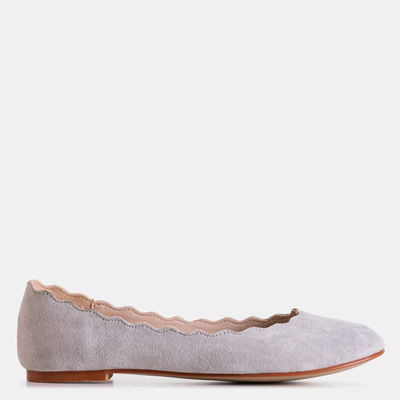 Hellgraue Damen Ballerinas aus Öko-Wildleder Antonelia - Footwear