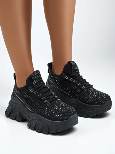 Royalfashion Damen Sport Sneakers mit Strass Blysco