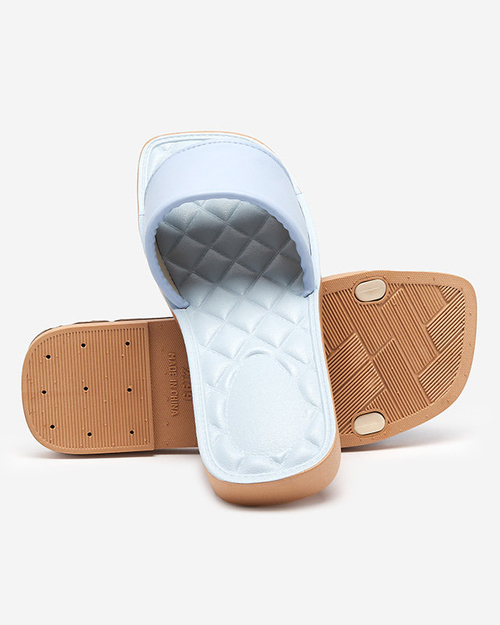 Сині жіночі шльопанці зі стьобаною устілкою Parekis