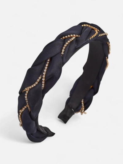 Royalfashion Пов'язка для волосся з плетінням у косу, оздоблена цирконами