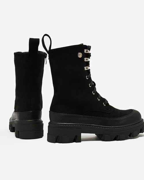 Жіночі черевики на шнурівці Royalfashion чорні Citrisi