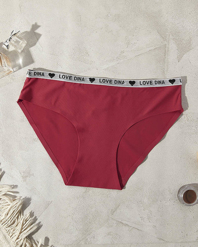 Roter glatter Damenslip lasergeschnitten - Unterwäsche