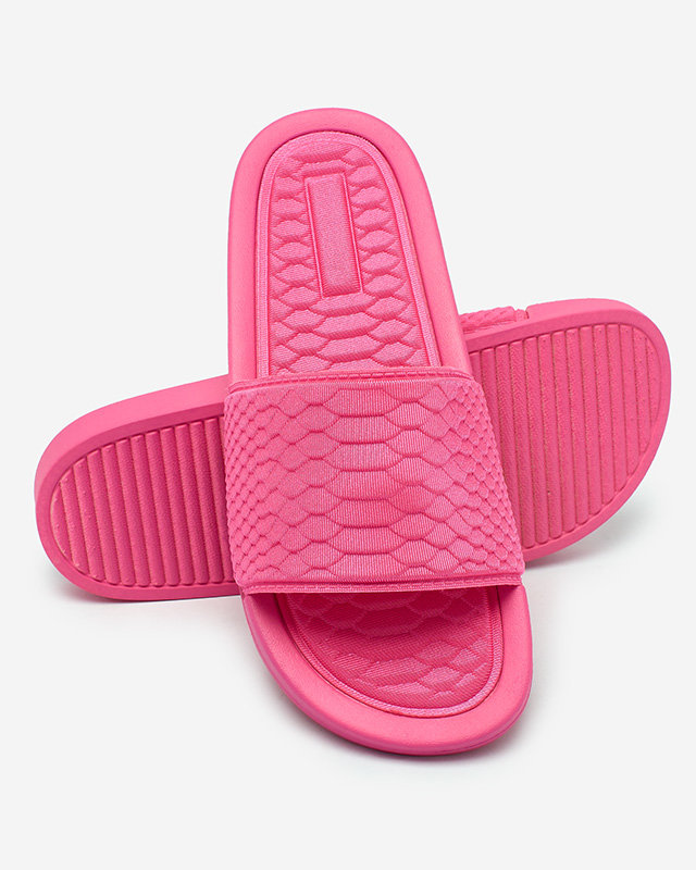 Fuchsiafarbene Damenhausschuhe mit Galite-Prägung - Schuhe