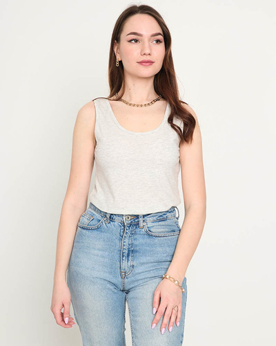 Світло-сірий топ на бретелях PLUS SIZE