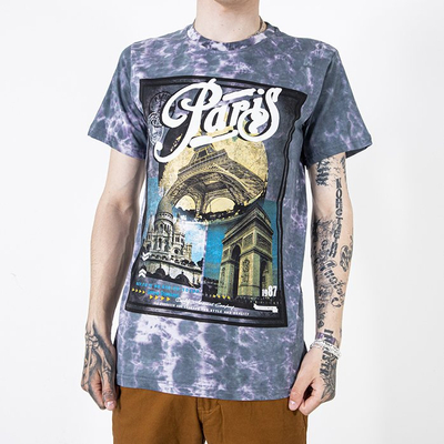 Graues Baumwoll-T-Shirt für Herren mit Aufdruck - Kleidung
