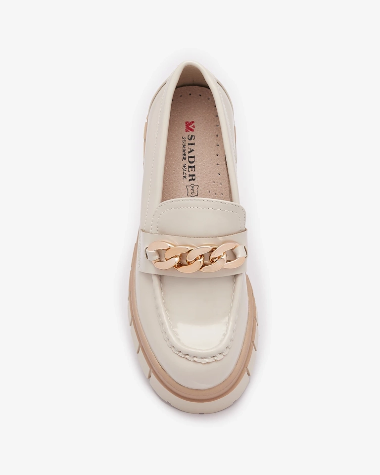 Lackierte Damen Mokassins in Beige Aquan- Footwear