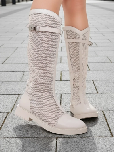 Royalfashion Hohe durchlässige Damen-Stiefeletten Ovittole