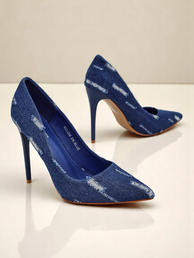 Royalfashion Damen Stilettopumps Denim Chic