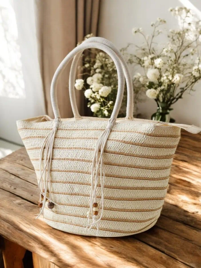 Royalfashion Große Strohtasche für Damen