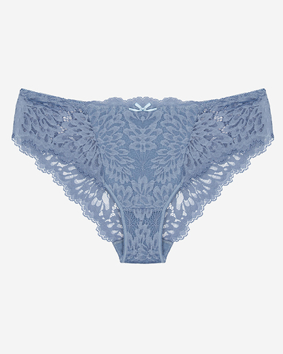 Damen-Spitzen-BH-Slip in Blau- Unterwäsche