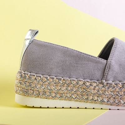Graue Damen-Espadrilles auf der Kasumi-Plattform - Schuhe