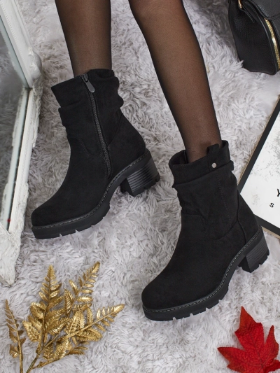 Höhere Damenstiefeletten aus Öko-Wildleder Carmine