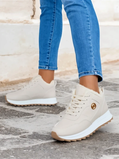 Royalfashion Warmed women's sneakers with fur Casot