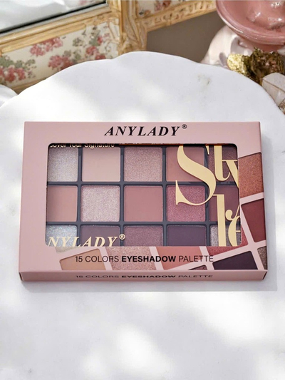 ANYLADY Palette mit 15 Lidschatten mit Glitter und Matt Ruby Glamour