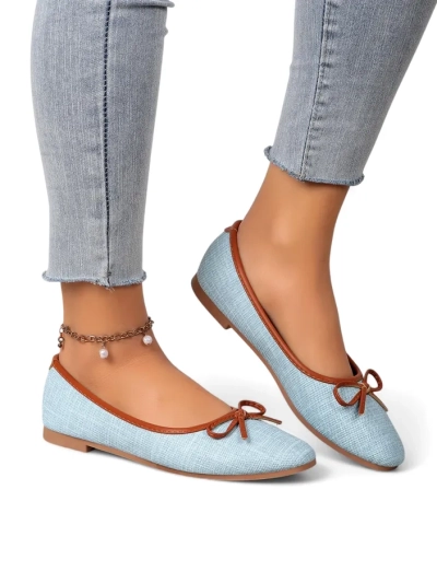 Royalfashion Damen Ballettschuhe mit Glitzer und einer Schleife Aramie