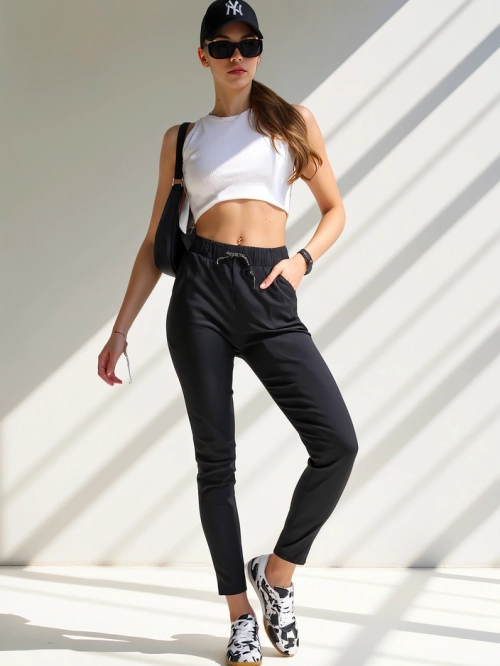 Royalfashion Жіночі бавовняні облягаючі штани