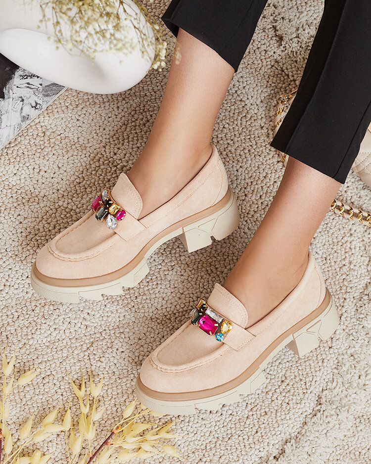 Royalfashion Mokassins mit bunten Steinen Sariner