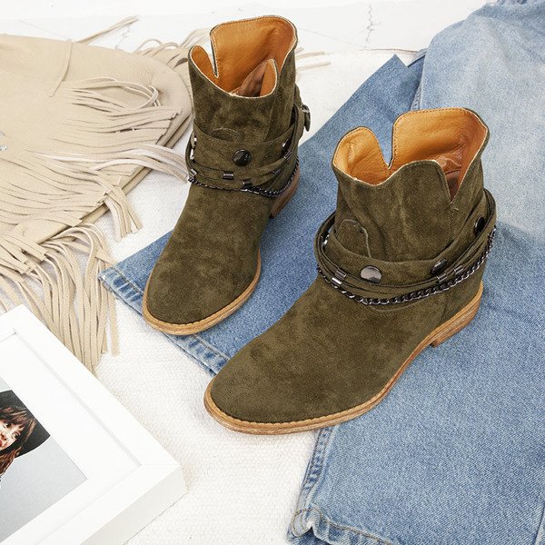 Grüne Cowboystiefel auf einem Innenkeil Salem - Footwear