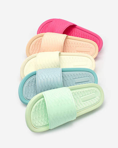 Pastellblaue Damenhausschuhe mit Galite-Prägung - Schuhe