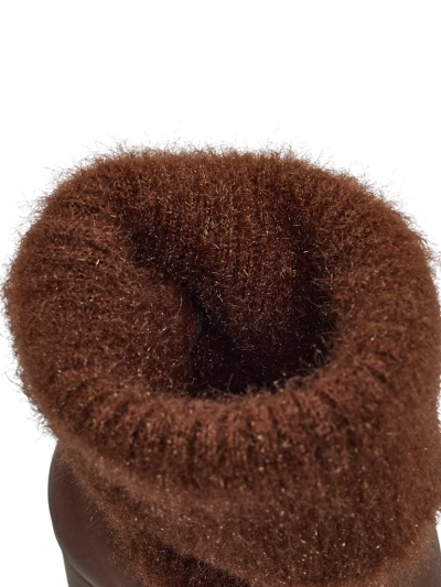 Ботильйони жіночі еко шкіряні на підборах-стовпчику з трикотажем Tirave