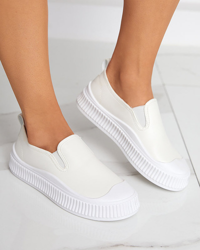 Cremefarbene Damen Slipper mit dickerer Sohle Tacobi- Footwear