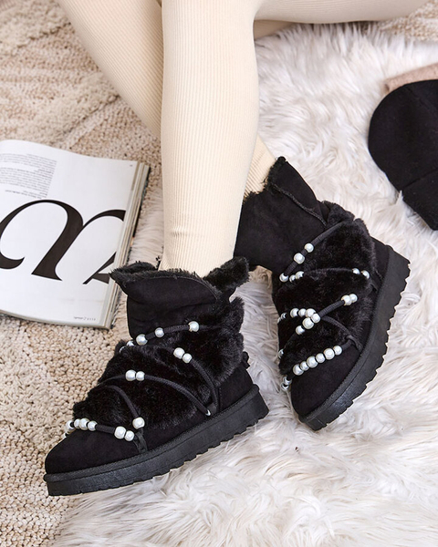 Royalfashion Damen Schneestiefel mit Perlen Cuvilav