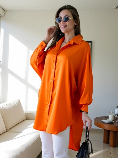 Royalfashion Langes Damen Oversized-Shirt