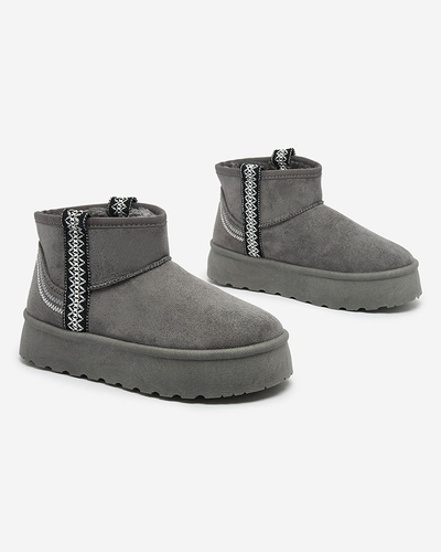 Royalfashion Damen Kurzstiefel a'la Schneestiefel mit Ornament Erititta