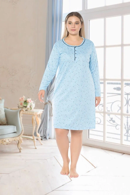 Жіноча нічна сорочка Royalfashion з принтом PLUS SIZE