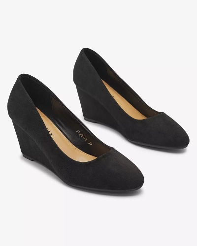Klassische Damen Pumps aus Öko-Wildleder in schwarzer Farbe Jiwitis - Schuhe