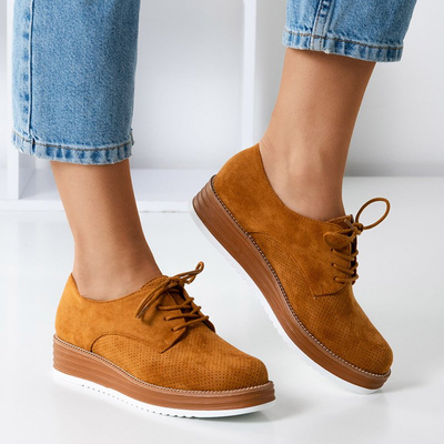 Braune Damen Öko-Wildleder Schuhe Akusen - Schuhe