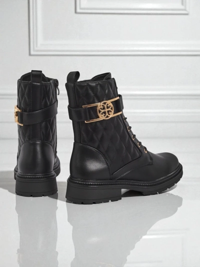 Gesteppte Damen Stiefeletten aus ökologischem Leder Sable Rose