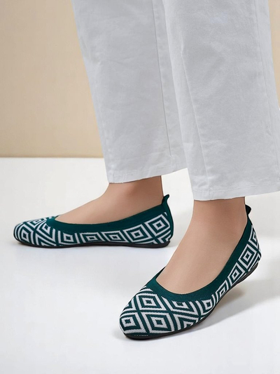 Royalfashion Ballerinas aus Stoff für Damen mit geometrischem Print Metric
