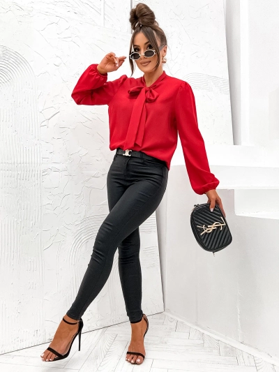 Royalfashion Damenbluse mit Schleife