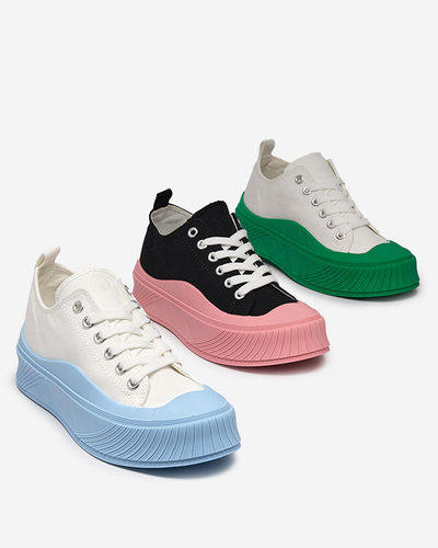 Weiß-grüner Damen Sneaker, Typ Nerikas - Schuhe